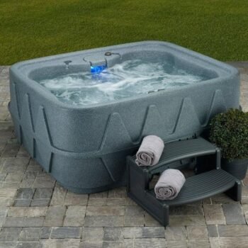 AquaRest Spas Select 400 4-Person Stainless 20-Jets Plug and Play Hot Tub with LED Waterfall